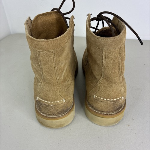 Ariat Men’s 10 Tan Suede Buckshot Lacer Cowboy Work Boots Moc Toe Lace Up - Picture 5 of 7