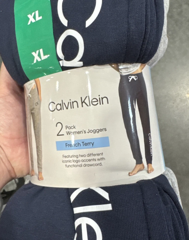 Pantalones XL Gris, Azul Marino Calvin Klein NUEVO Damas 2 PACK Salón Jogger Logo Nuevo con Etiquetas Foto 3 de 3