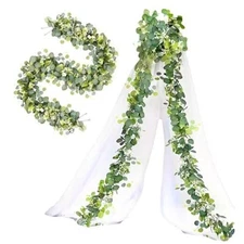 Faux Eucalyptus Garland Plant,Wedding Floral Swag,Pack Artificial Vines 4