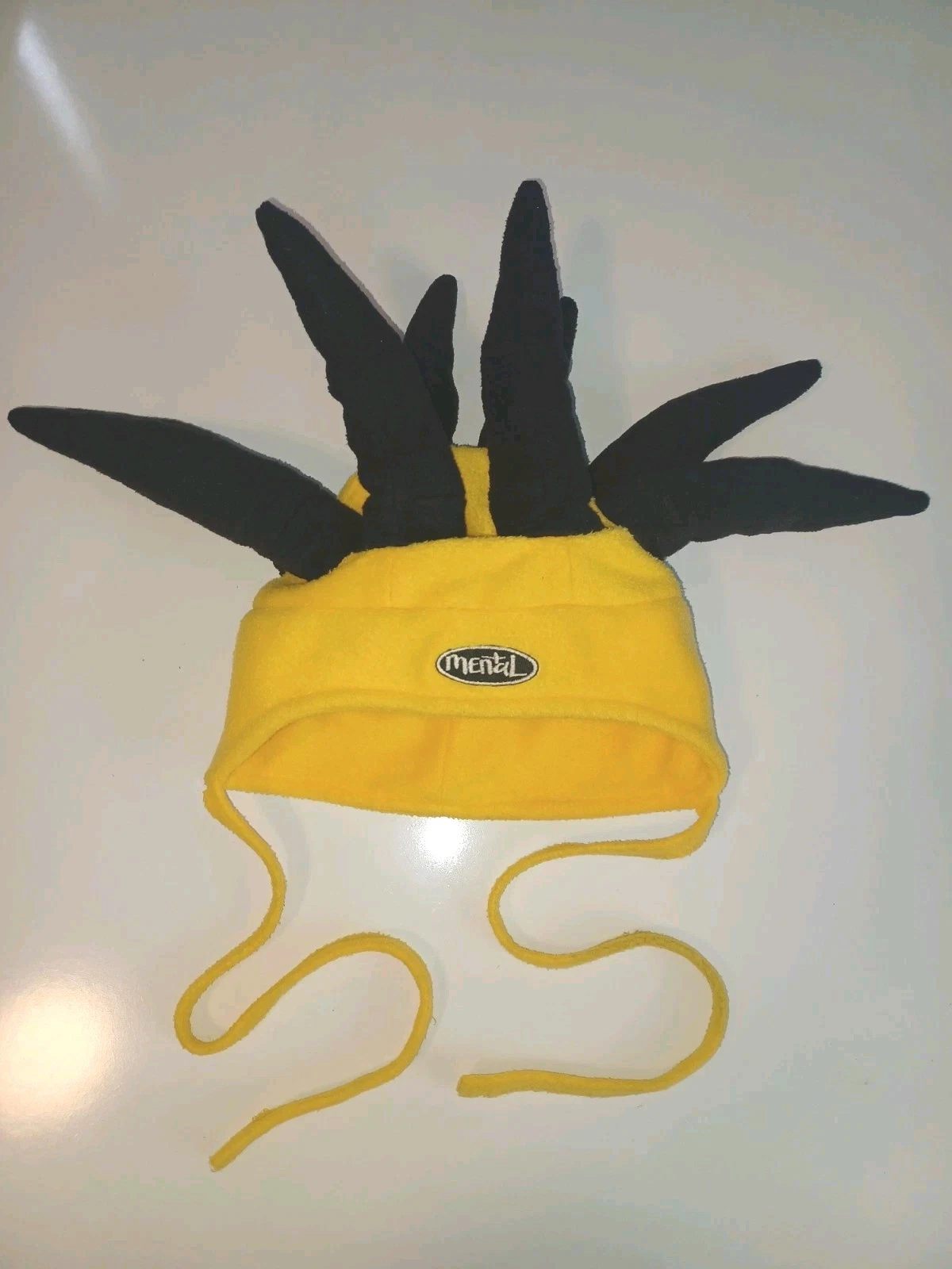 Vintage 90s/Y2K Mental Headgear Spiky Fleece Beanie Hat Black And Yellow
Opens in a new window or ta
