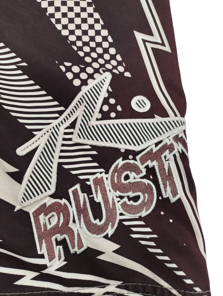 Шорты Rusty Board мужские размер 34 коричневые/белые для серфинга пляжа с узором Lightning  - Изображение 2 из 4