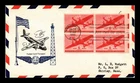 US COVER AIR MAIL 6C FIRST DAY ISSUE SCOTT C25 BLOCK OF 4