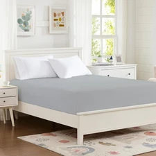 Hotella 100% Microfiber Full Size Fitted Sheet Only, 54"x75" Full, Light Gray 