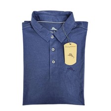 Tommy Bahama Mens Med Blue Short Sleeve Polo Shirt Marlin Logo Golf Travel NWT