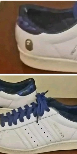 Size 9.5 - adidas Undefeated x A Bathing Ape x Superstars 80v White Blue - Picture 4 of 5