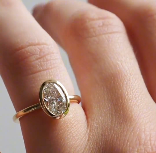 2.5CT Oval Cut IGI EVS1 Lab Grown Diamond Womens Engagement Ring 14K Yellow Gold - Video 1 of 1