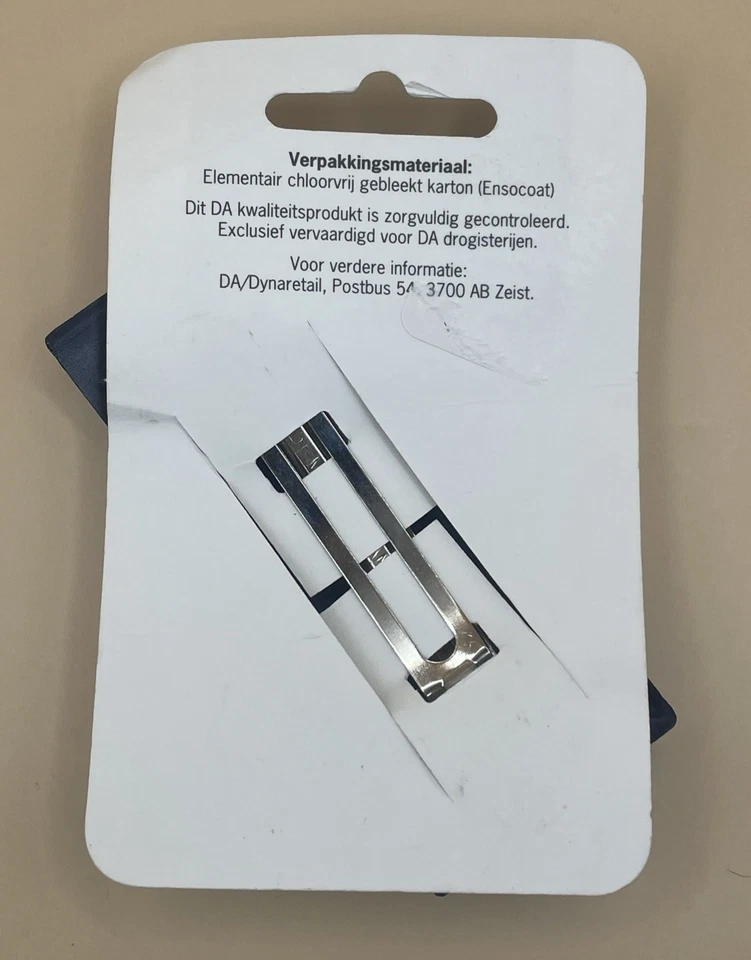 "Nuevo pasador de pelo grueso rectangular azul marino europeo con diseño de hoja natural 3,5""" Foto 3 de 4