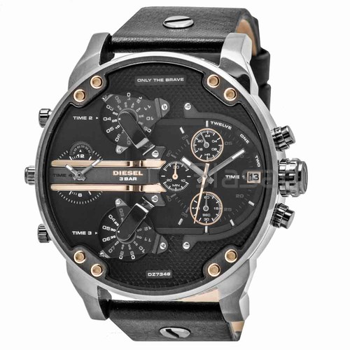 Diesel DZ7348 Mr Daddy 2.0 Chronograph Black Leather Strap Watch 57mm - 第 2/6 張圖片