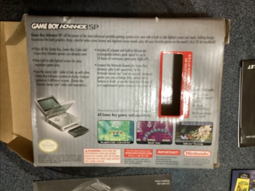 Nintendo Game Boy Advance SP AGS-101 Pearl Blue Box Brighter Screen GBA - Picture 4 of 15