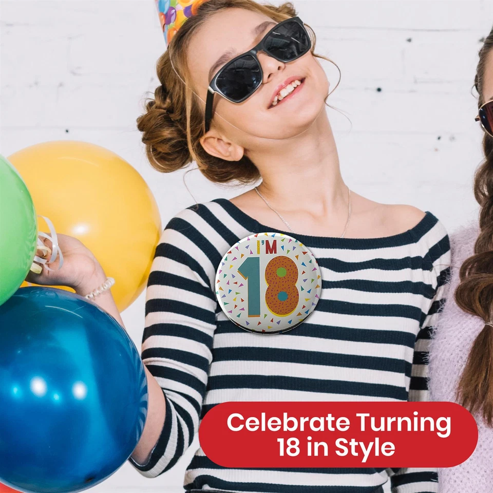 Silver 18th Birthday Badge 8.5cm Age Birthday Badge for Party Celebrations — 第 4/4 张图片