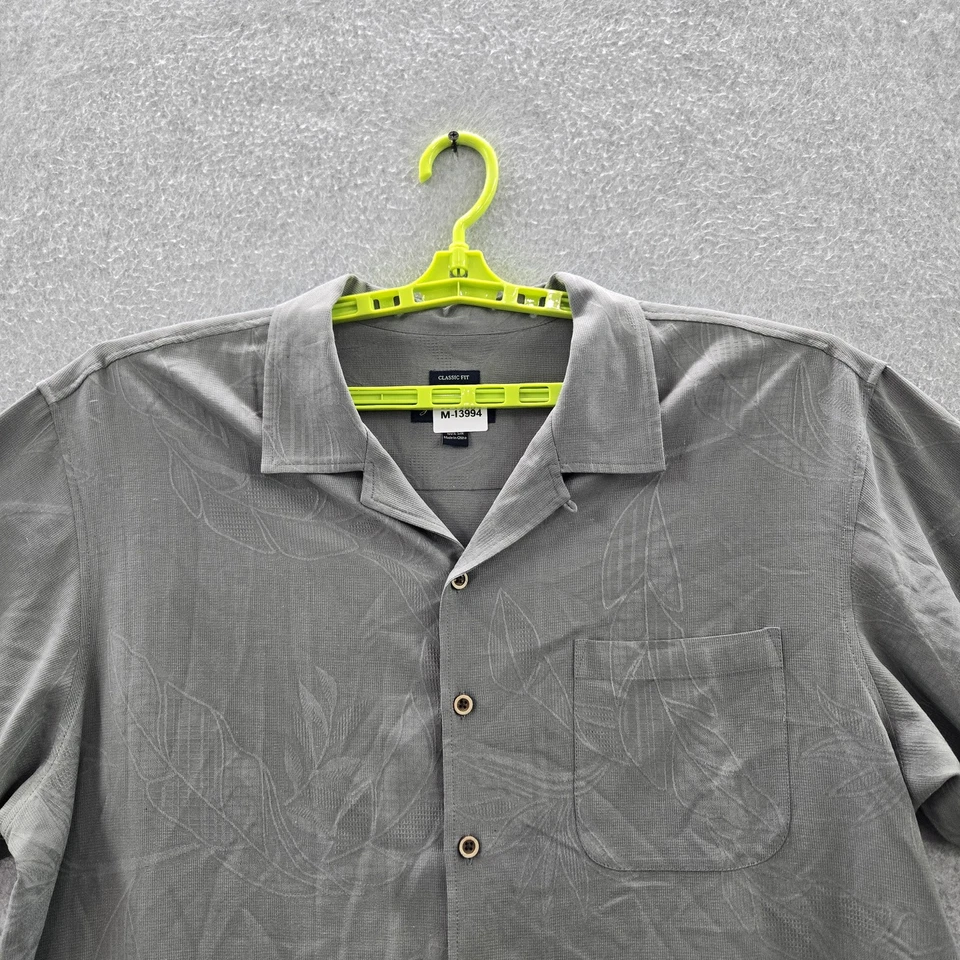 Camisa Joseph & Feiss Hombre Abotonada XXL Gris Seda Floral Manga Corta Foto 4 de 4