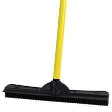 Original Pet Hair Rubber Broom with Squeegee, with 58" Telescopic Handle for ...