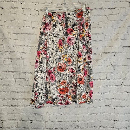 Nwt Notations White Floral Elastic Waist A Line Skirt Sz XL - Picture 5 of 9