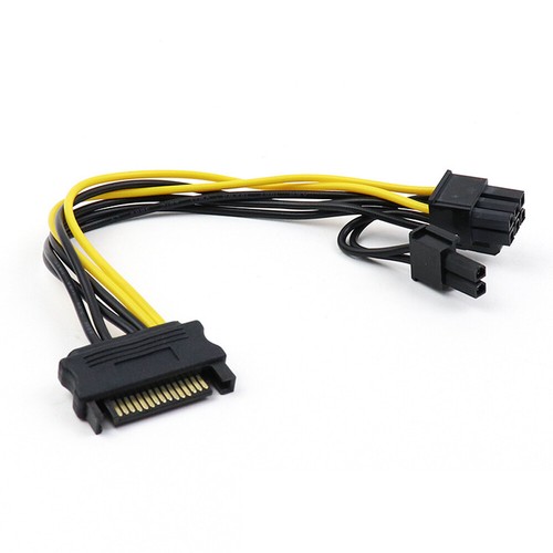 20PCS 15pin SATA Cable Male to 8pin(6+2) PCI-E Power Cable 20cm For Graphic - Picture 7 of 9