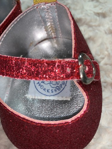 Build-a-Bear Red Glitter Mary Jane Glamour Shoes Dorothy Girls BABW EUC Dress-up - Picture 3 of 12