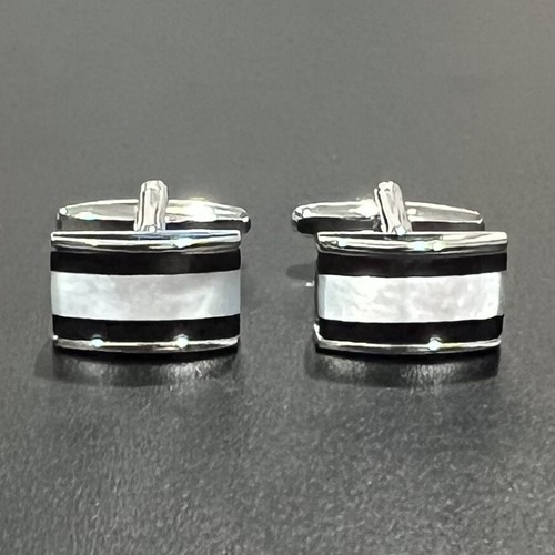 Mother Pearl Rectangle Cufflinks Men Daily Wear Cuff Link With Box
