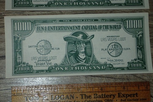 Authentic 1954 United Airlines Bikini Bill / Vegas Vic $10k Novelty Casino Money