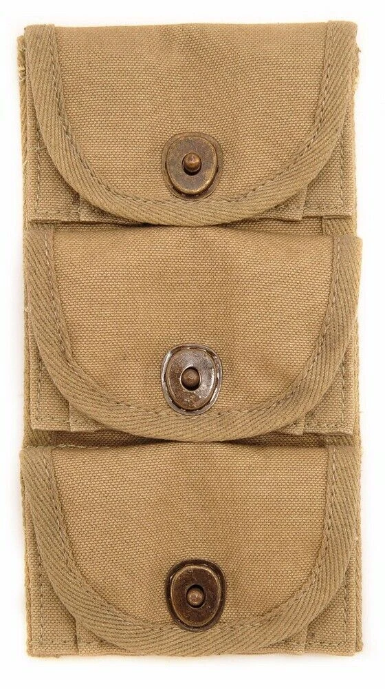 U.S. WWI M1917 Half Moon Clip .45 cal 3 Pocket Pouch marked JT&L  
