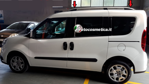 per FIAT DOBLO 2010+ CORTO PORTAPACCHI BARRE LATERALI IMPOSTATE TETTO RACK - Foto 2 di 4