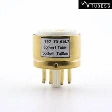 One Gold plated 7F7 (Top) to 6SL7 6N9P 6H9C 5691 Vacuum tube convert socket