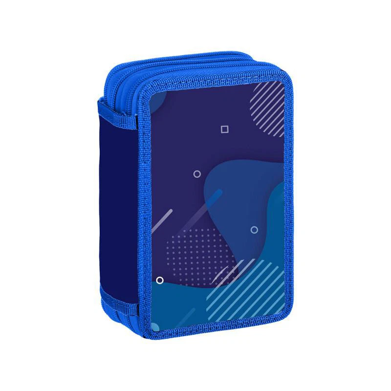 Federmäppchen Mäppchen Federtasche Blue Harmony 3-Fach, teilweise gefüllt