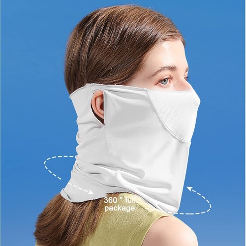 UPF50+ Women's Face Mask Neck Gaiter Scarf Breathable Sun Protection Face Cover - Picture 4 of 15