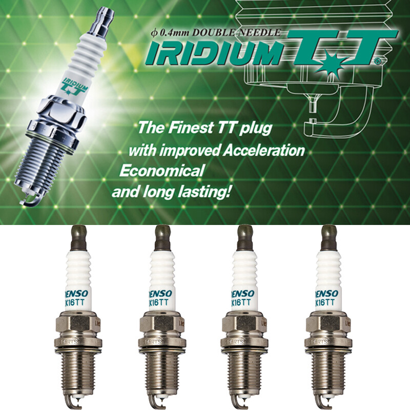 Genuine DENSO Iridium TT Spark Plugs IK16TT / 4701 Set of 4