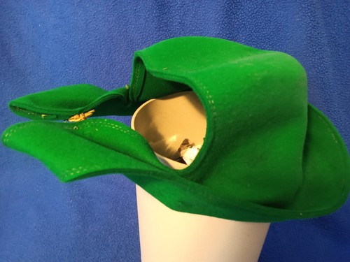 VTG Mr. John Jr. green wool cloche ladies hat  S/M EUC - Picture 2 of 4