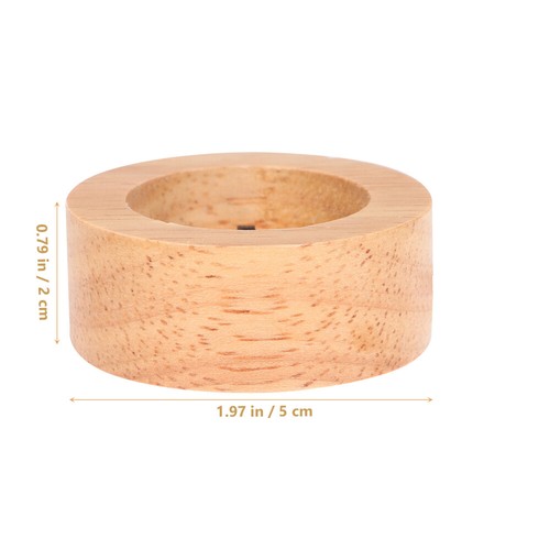 Wooden LED Light Display Pedestal Wooden Light Base Crystal Ball Round Display - Picture 7 of 12