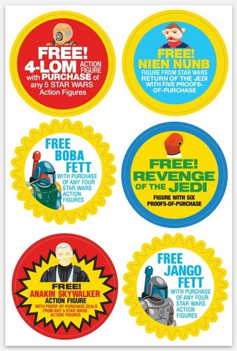 Set of 12 Kenner STAR WARS Vintage style mail Away Offer sticker sheet 1:1 scale - Picture 5 of 9