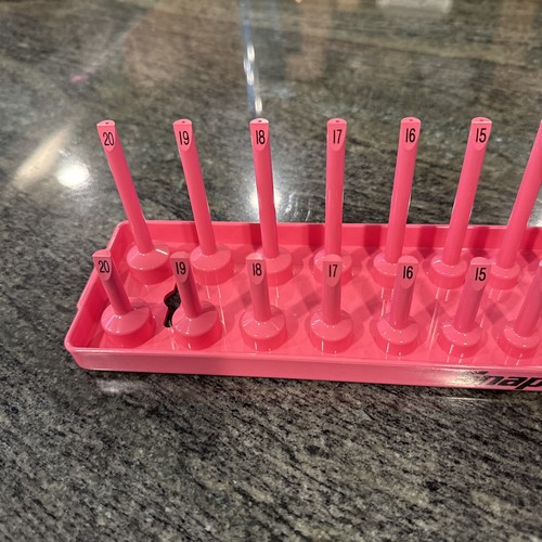 Snap On ka38metpk 3/8 metric 2 row post socket tray pink 6-20mm - Picture 2 of 5