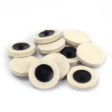 10PCS 2 inch Wool Buffing Polishing Pad Die Grinder Drill Roll Lock Sanding Disc