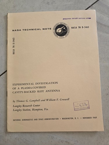 Genuine NASA Apollo Program Era Technical Report - Plasma Covered Antenna - Picture 2 of 7