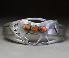 Vintage Navajo Native American Spiny Oyster Sterling Silver Cuff Bracelet Size 7