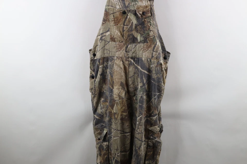 Vintage Streetwear Mens Medium Faded Realtree Camouflage Cargo Overalls Bibs - Image 3 of 4