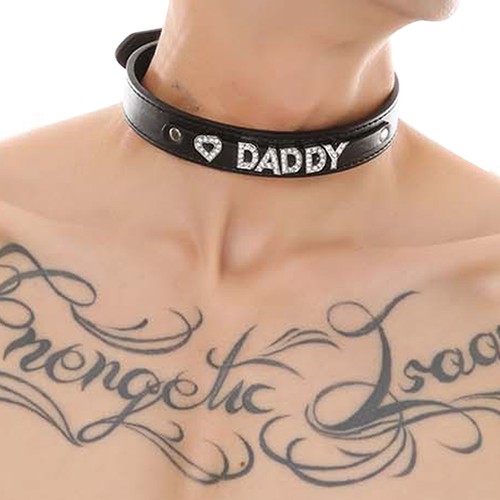 Soft PU Leather Adjustable Rhinestone Letter Collar Fashion Choker Necklaces New - Picture 5 of 14