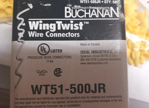 IDEAL WT51-500JR Yellow Wing-Nut Wire Connectors 50pcs. - Picture 3 of 5