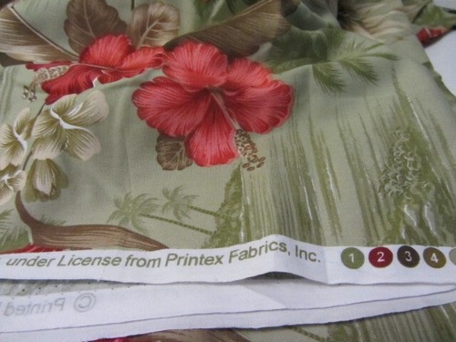 PRINTEX STOFF DAVID TEXTILIEN GRÜNE PALMEN BLUMEN BAUMWOLLSTOFF 3 YDS - Bild 3 von 3