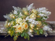 flowers roses lilacs Accent Tile Mural Kitchen Bathroom Backsplash Ceramic 8x6