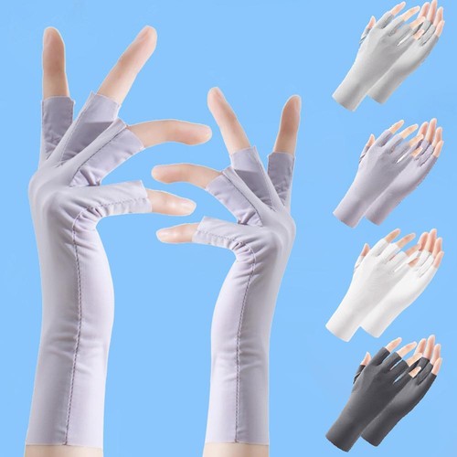 Atmungsaktive dünne fingerlose Handschuhe Outdoor Reiten Fahren Sonnenschutz Fäustlinge F7T4