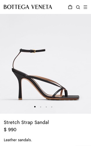 Bottega Veneta Stretch Leather Strappy Thong Sandals Black Size 34.5 BNIB - Picture 10 of 10