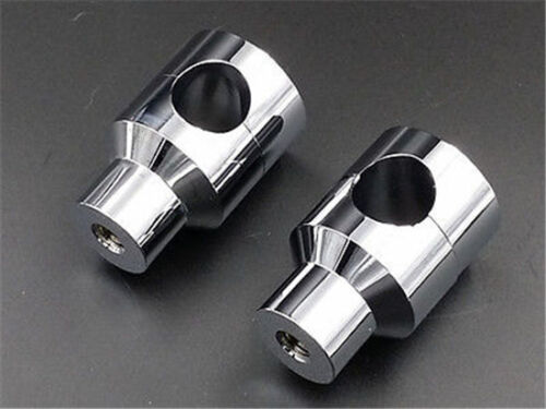 Chrome Round 7/8'' Handlebar Riser For Harley Honda Kawasaki Cafe Old School VN - Foto 6 di 6