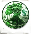 2020 Paint it Green Capitalism Color 1 oz 999 American Silver Eagle 1oz Coin