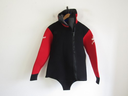 Womens O'Dare Scuba Diving Black Zip Up Hooded Wetsuit Full Zip Swimsuit 52"/L
