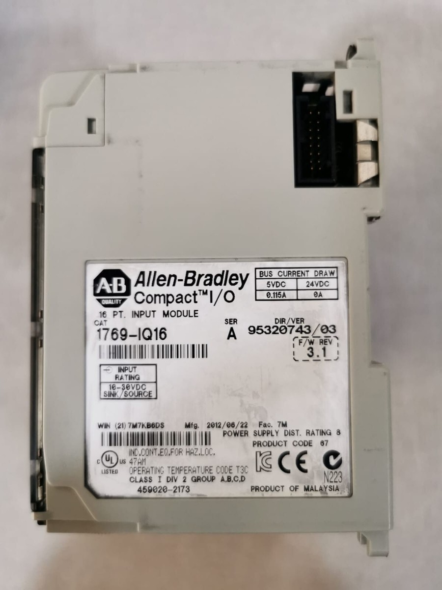 Allen Bradley MicroLogix™ 1500 1764-28BXB, 1769-IQ16 & 1769 Allen Bradley MicroLogix™ 1500 1764-28BXB, 1769-IQ16 & 1769