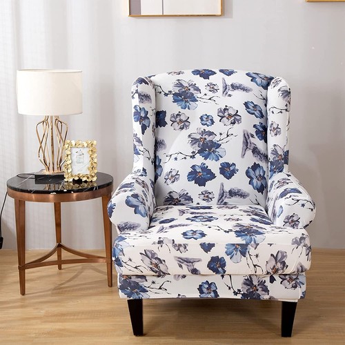 Wingback Chair Cover Armchair Sofa Slipcovers Furniture Protector for Bedroom - Picture 9 of 13