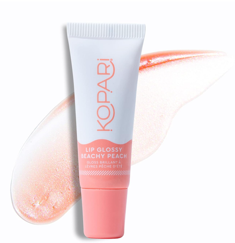 Kopari Beachy Peach Lip Glossy con olio di cocco burro di karitè (2) 0,7 once/20 g totale nuovo con scatola - Foto 2 di 9
