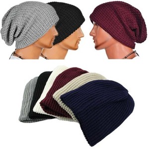 Men-Slouch-Skull-Cap-Oversize-Long-Beanie-Women-Baggy-Cap-Crochet-Knit-Ski-Hat