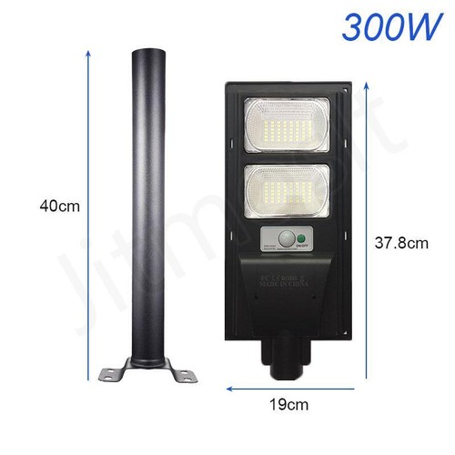 Solar Powered Street Light Infrared Sensor with Pole LED Wall Lamp Outdoor Yard - Picture 14 of 16