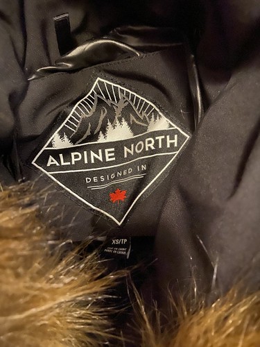 Alpine North VEGAN  women’s Warm Coat Sz XS TP Faux Fur on Hood.  Black - Picture 6 of 7